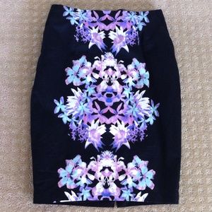 Floral Print Pencil Skirt